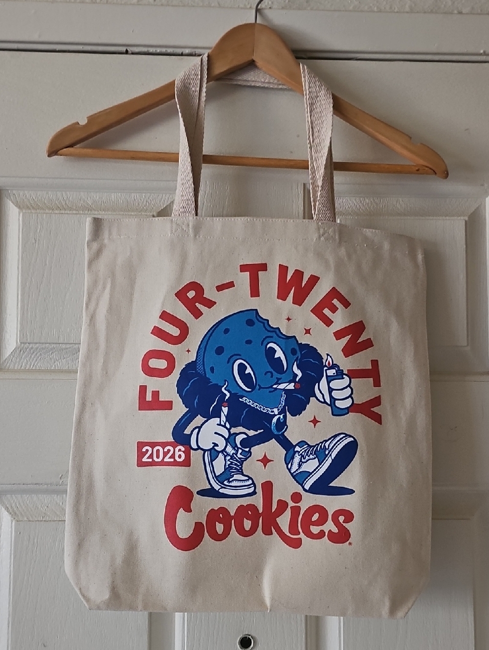 Four-Twenty Cookies Graphic Canvas Tote 15 By 16 Inches